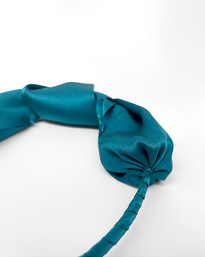 Pure Color Bow Knot Silk Headband