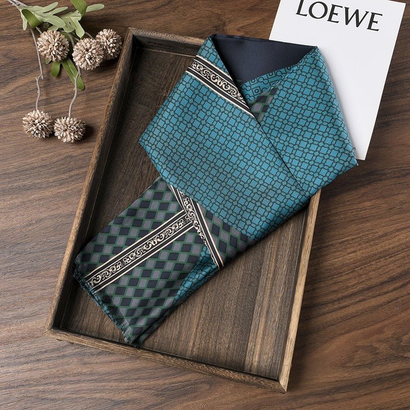 Men's Silk Twill Scarf -Chroma Geometric Trio