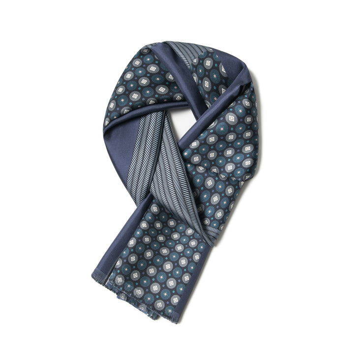 Men's Silk Twill Scarf -Striped Puzzle Series