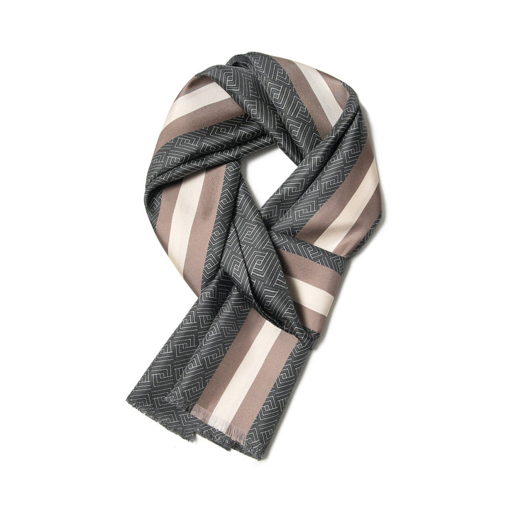 Men's Silk Twill Scarf- Cyclone Stripe Series