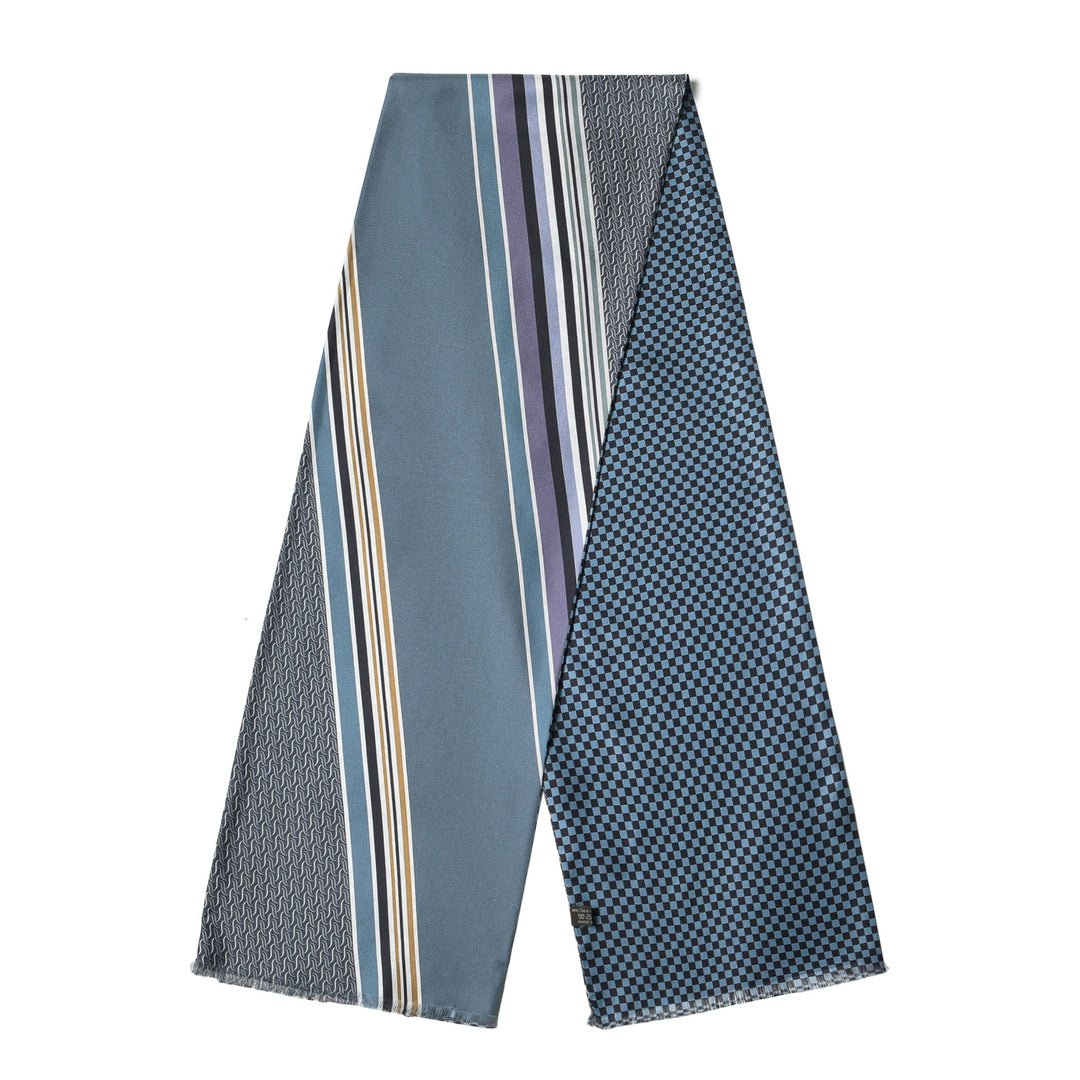 Luxurious Men's Silk Twill Scarf - Grey Khaki - SusanSilkLuxurious Men's Silk Twill Scarf - Grey KhakiLong Silk Twill Scarfoblong_scarf_for_men