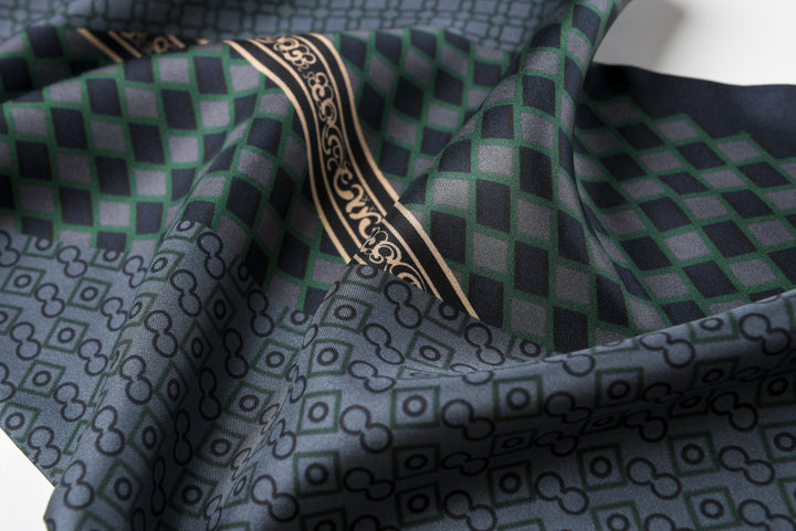 Luxurious Men's Silk Twill Scarf -Gentleman Gray - SusanSilkoblong_scarf_for_men