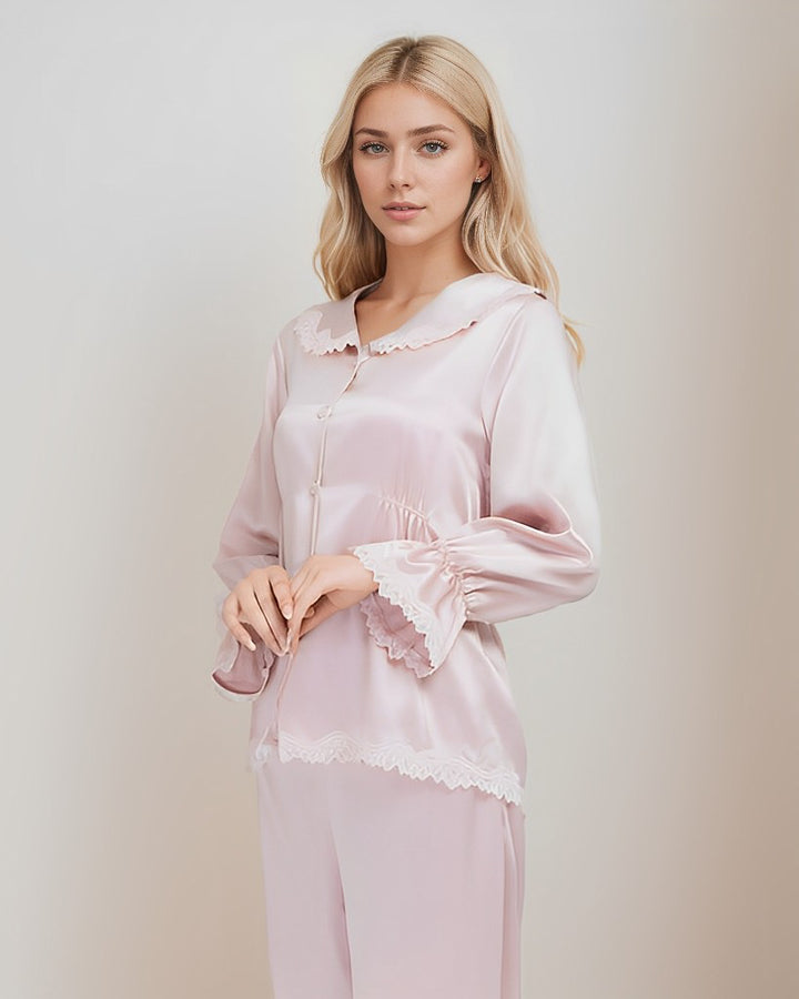 22 Momme Lace Silk Pajamas Set