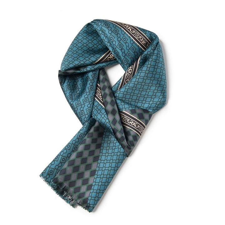 Luxurious Men's Silk Twill Scarf -Gentleman Gray - SusanSilkoblong_scarf_for_men