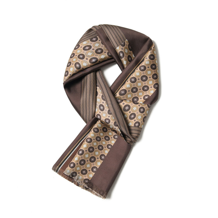 Men's Silk Twill Scarf -Striped Puzzle Series