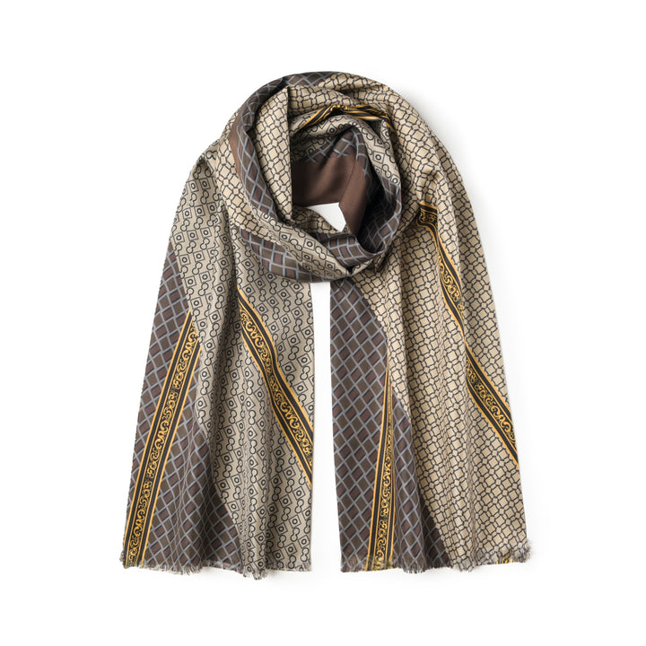 Men's Silk Twill Scarf -Chroma Geometric Trio