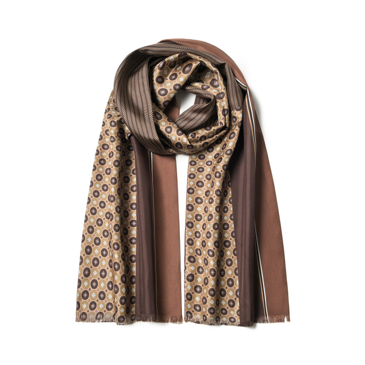 Men's Silk Twill Scarf -Striped Puzzle Series