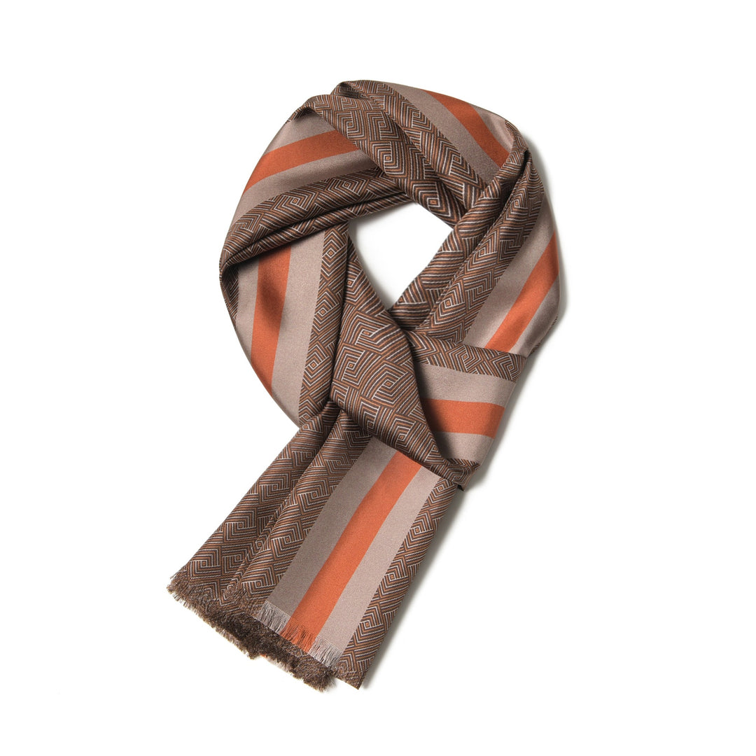 Men's Silk Twill Scarf- Cyclone Stripe Series