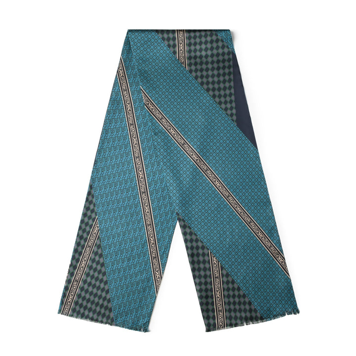 Men's Silk Twill Scarf -Chroma Geometric Trio