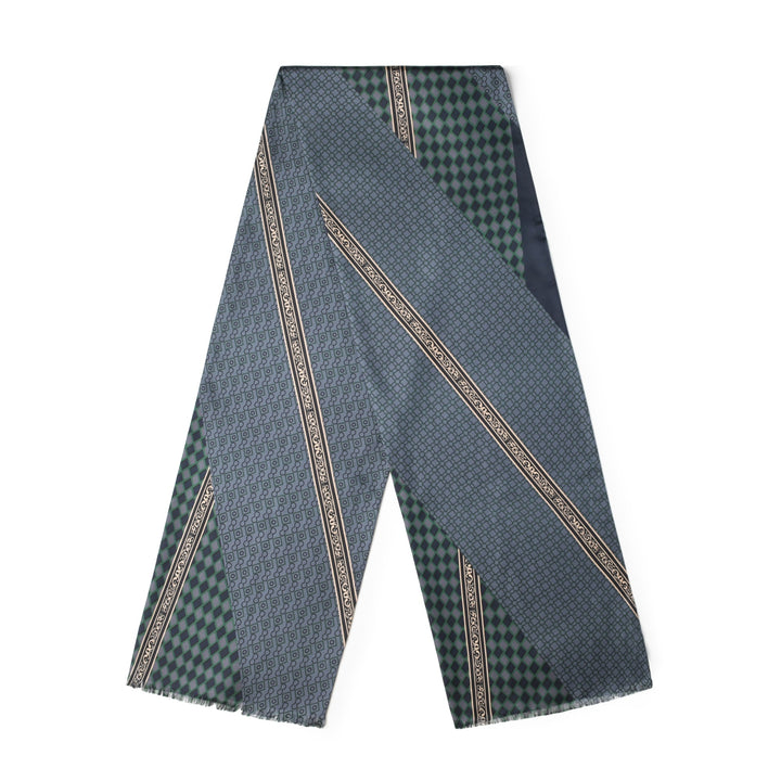 Luxurious Men's Silk Twill Scarf -Gentleman Gray - SusanSilkoblong_scarf_for_men