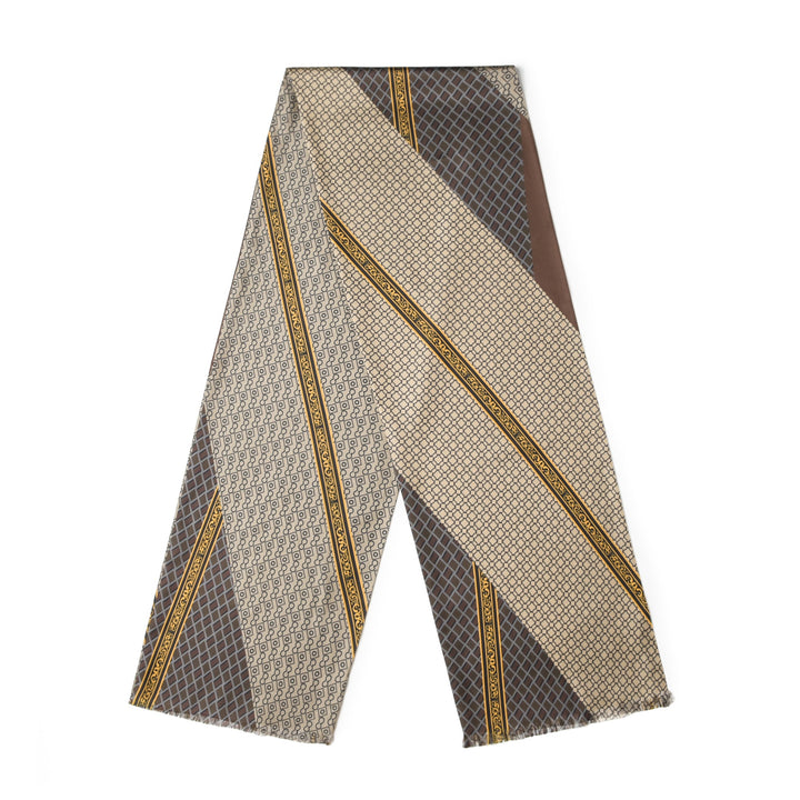 Men's Silk Twill Scarf -Chroma Geometric Trio