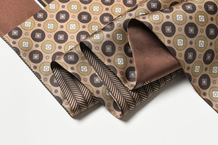 Men's Silk Twill Scarf -Striped Puzzle Series