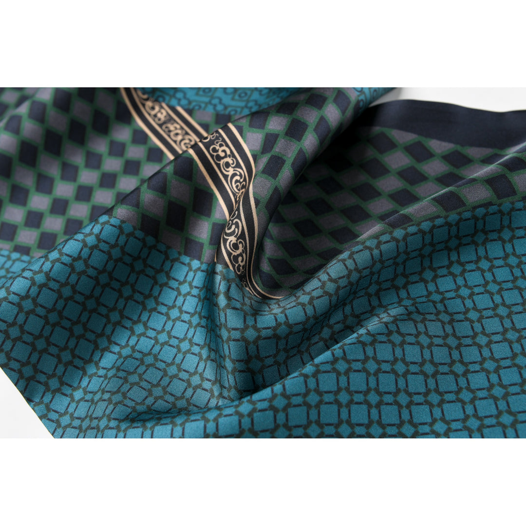 Men's Silk Twill Scarf -Chroma Geometric Trio