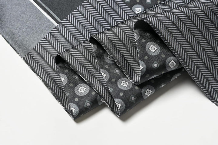 Luxurious Men's Silk Twill Scarf -Classic Black