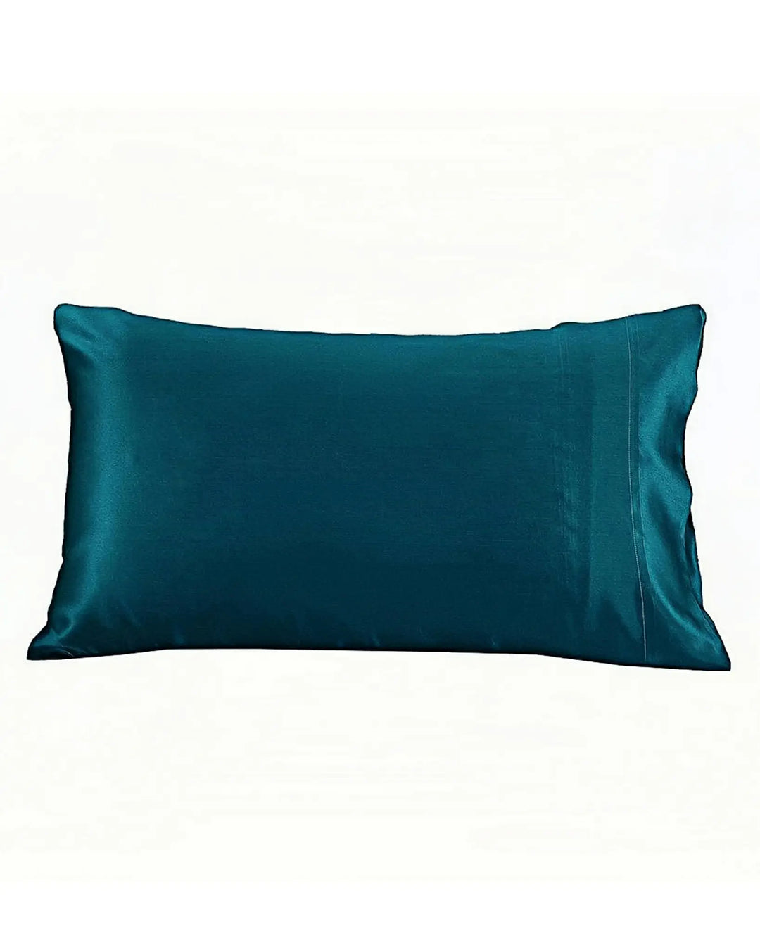 The New Arrival 22 Momme Silk Pillowcase Envelope in teal, crafted from luxurious SusanSilk satin, is displayed against a white background.