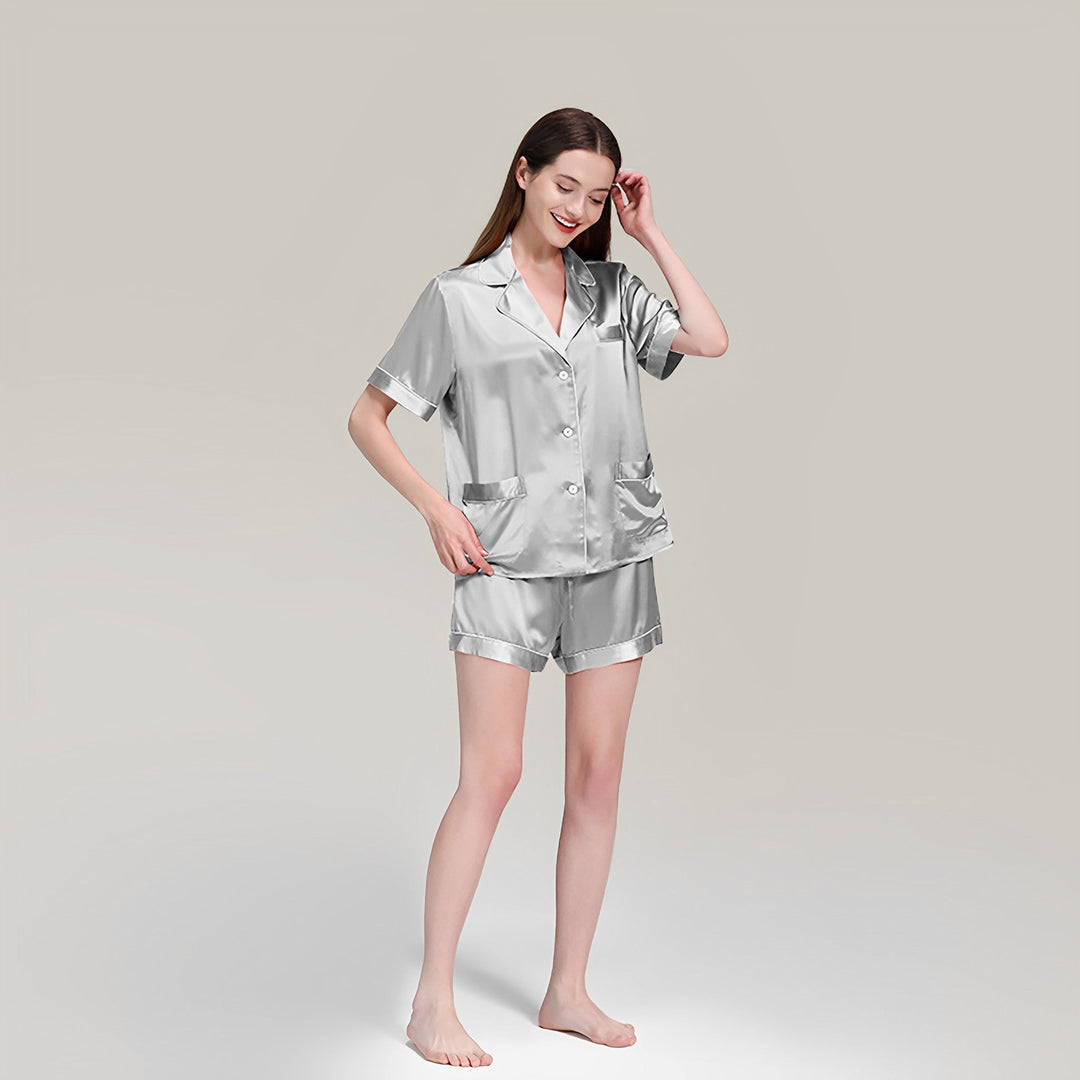 100% Mulberry Silk Minimalist Pajamas Set - SusanSilk
