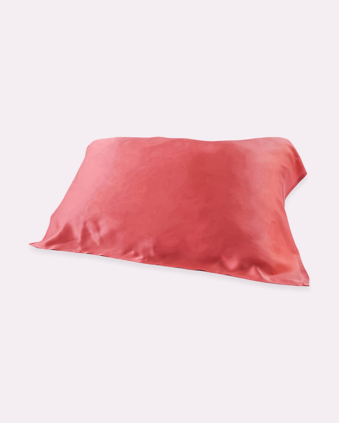 A single SusanSilk 19 Momme Baby & Toddler Silk Pillow Cover in Watermelon Red, ensuring natural and cozy sleep, displayed against a plain white background.