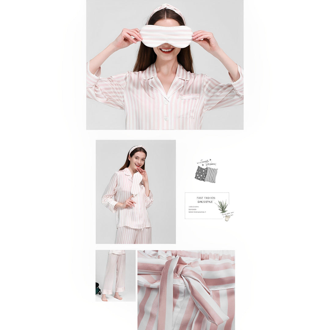 19 Momme Chic Stripe Silk Pajamas Set - SusanSilk