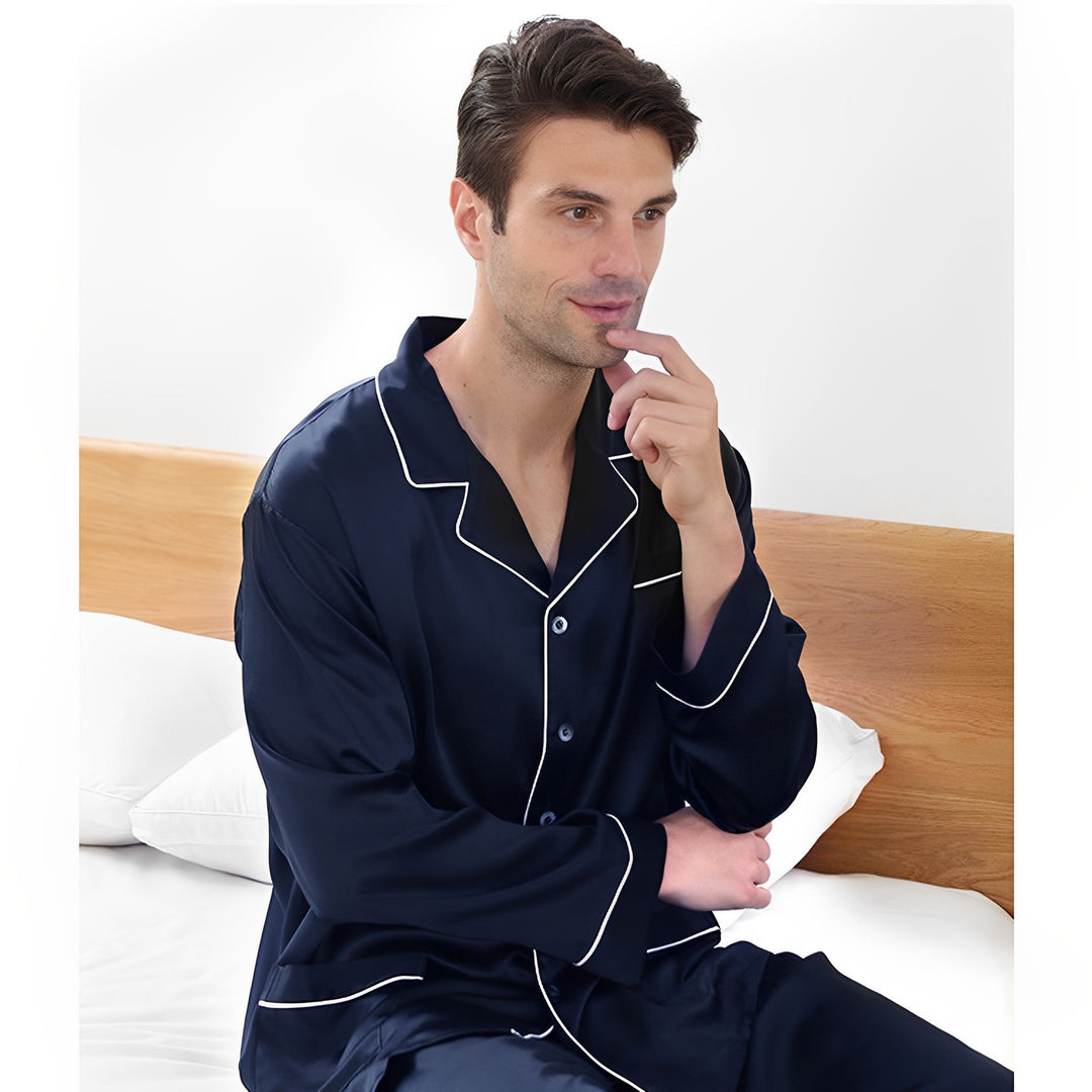 19 Momme Men's Mulberry Silk Pajamas Set - SusanSilk