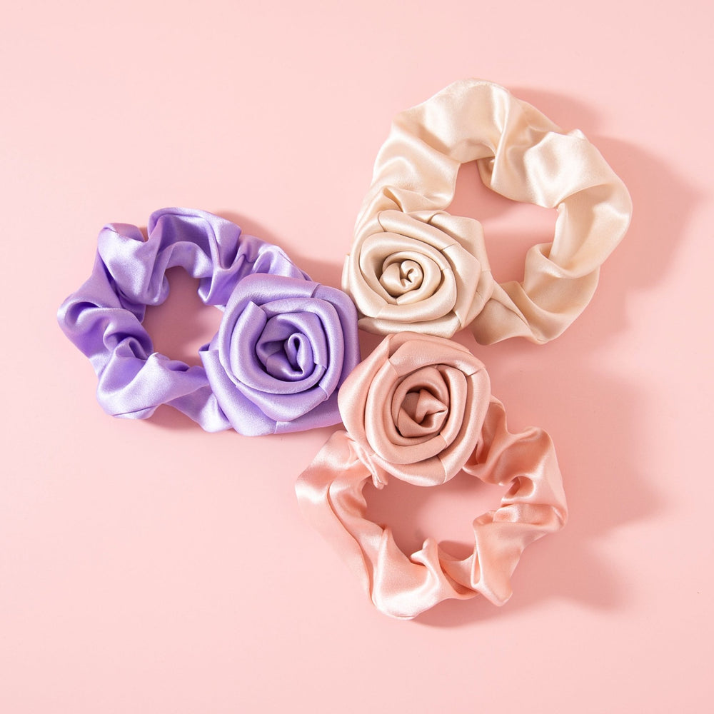 22 Momme Camellia Silk Scrunchie French Elegance - SusanSilk
