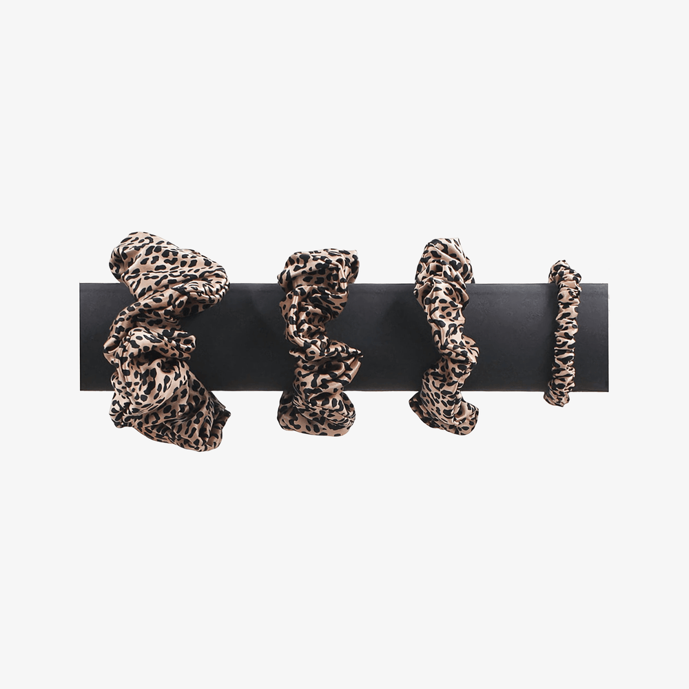 22 Momme Leopard Print Mulberry Silk Scrunchies 4PCS - SusanSilk