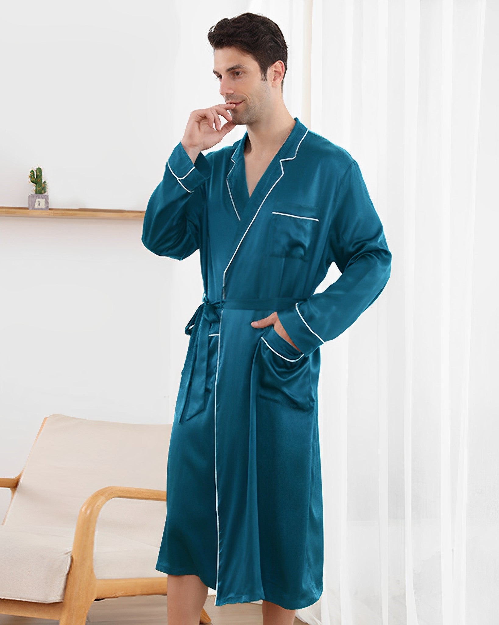 Luxury silk robe best sale