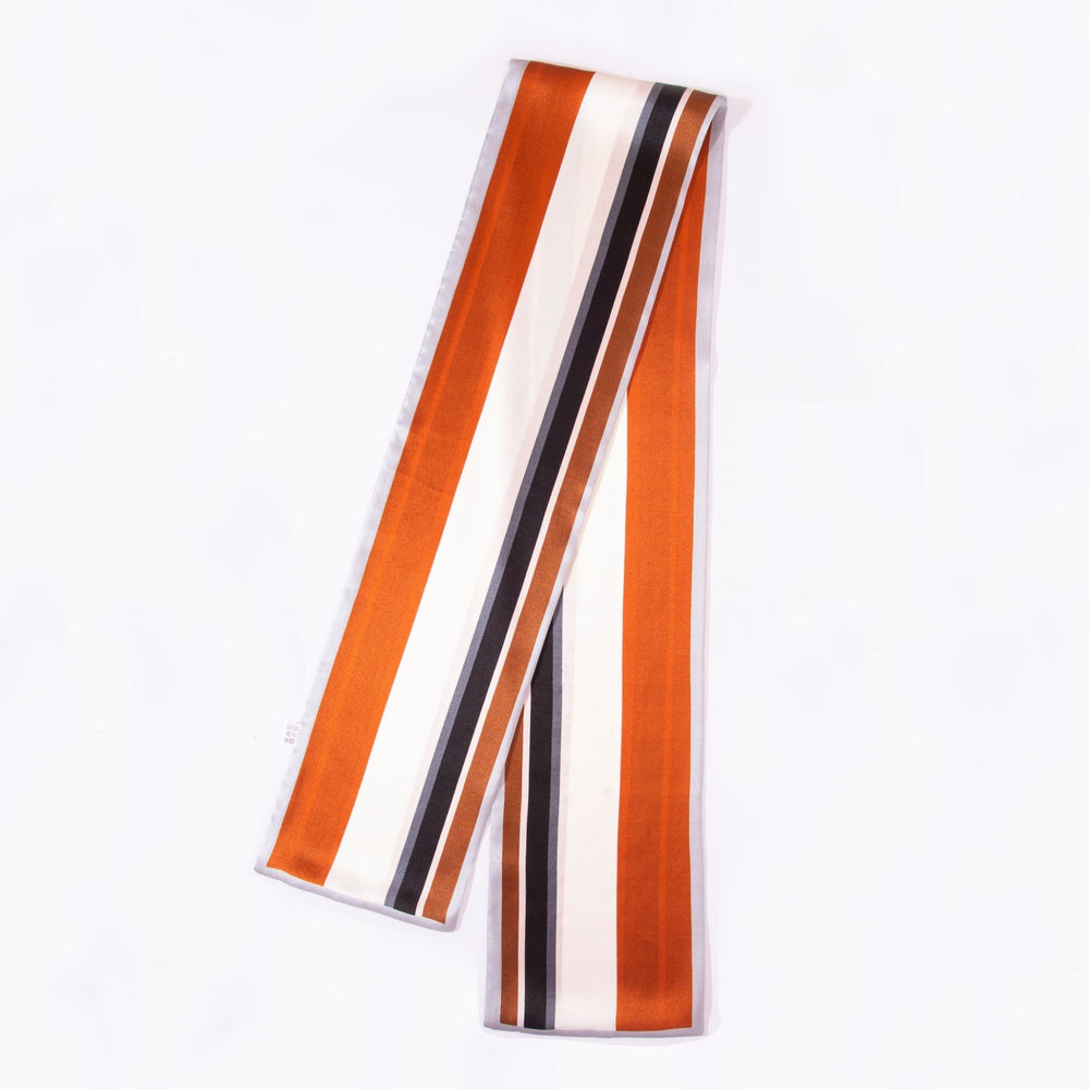 Color Strips Narrow Long Silk Scarf - SusanSilk