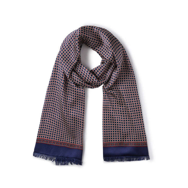 Cross Pattern Long Silk Brushed Scarf - SusanSilk