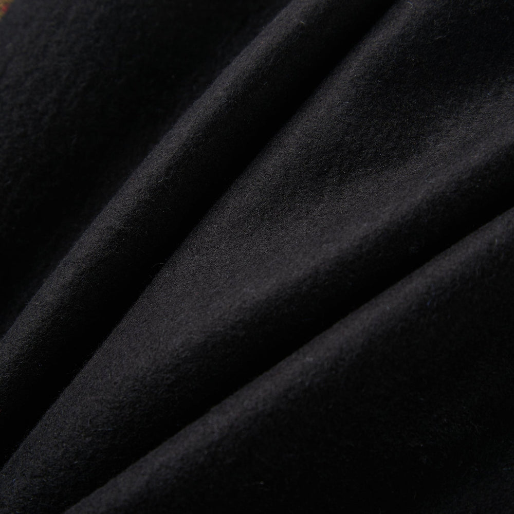 Geometric Pattern Long Silk Brushed Scarf - Black - SusanSilk