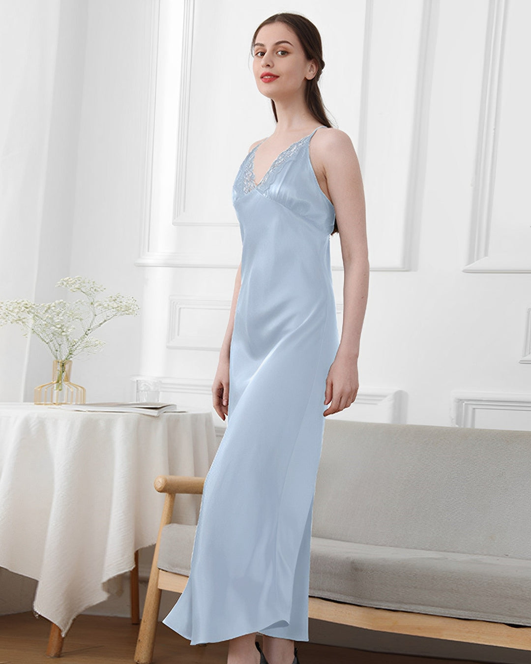 Lace Edge Silk Sling Dress For Women - SusanSilk