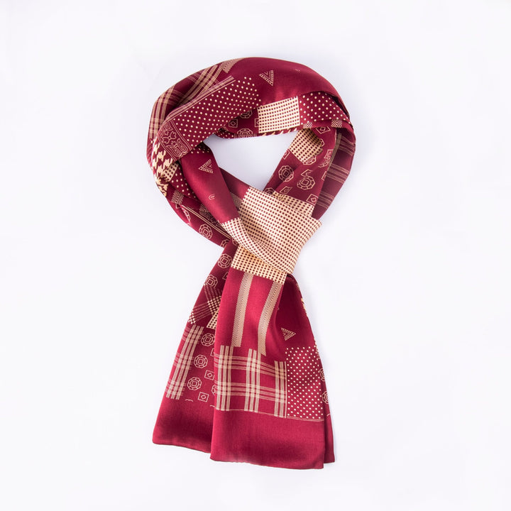 Mix Pattern Long Silk Scarf - SusanSilk