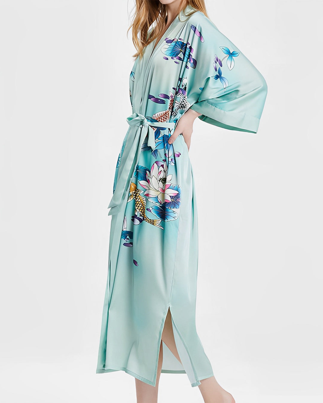 Silk Kimono Long Paragraph Pajamas Lotus Style - SusanSilk