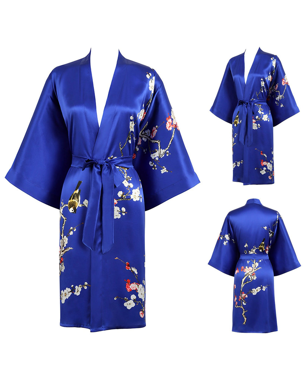 Silk Kimono Short Pajamas Plum Style - SusanSilk